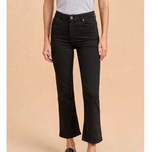 La Ligne Meredith High Rise Cropped Jeans Bootcut Black Size 28